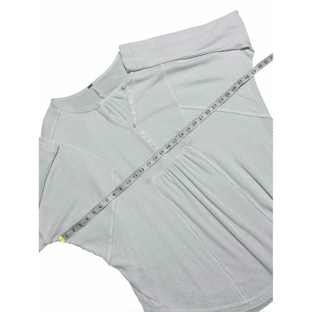 FREE PEOPLE NWT White Long Sleeve Oversized Henley Top M